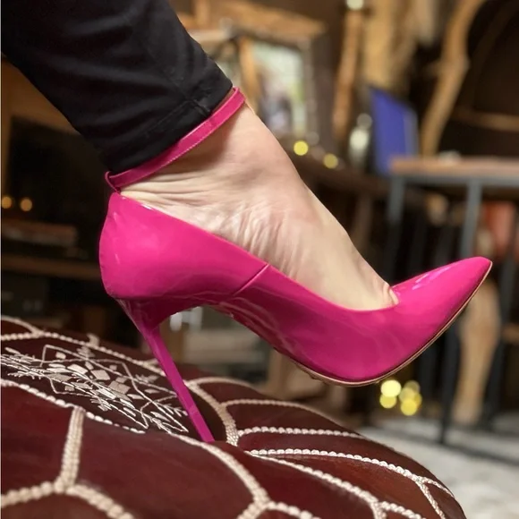 OSCAR DE LA RENTA high heels pink stunning leather stilettos pumps - Picture 2 of 12